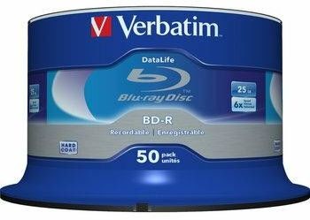 Verbatim BD-R 6x 25GB 50p cake box Single Layer Blue Surface 43838