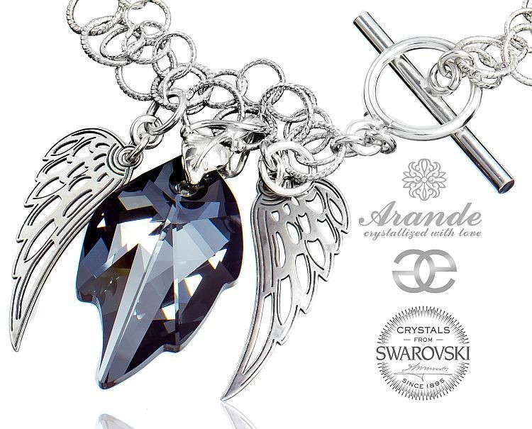 Swarovski Arande ozdobna bransoletka NIGHT ANGEL WING SREBRO 700649