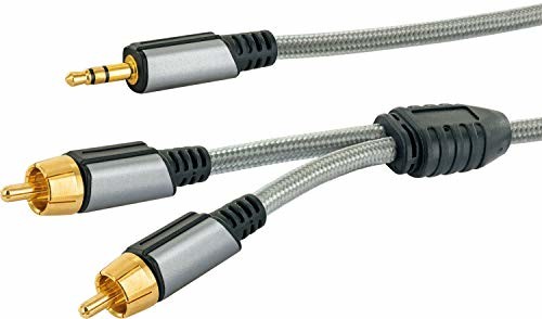 Schwaiger AINSTEIN 3,5 mm kabel adapterowy typu jack/cinch Aux 2,5 m, wtyczka jack-> 2 x wtyczka cinch AIAU5025 413