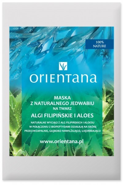 Orientana Anna Wasilewska Maska z naturalnego jedwabiu na twarz Algi filipińskie i aloes 1 sztuka 7058601