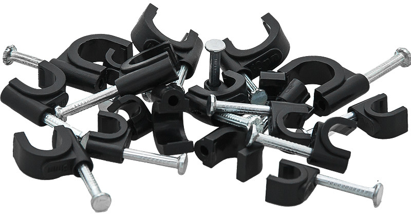 Uchwyt Kablowy Flop 6mm czarny 100szt /7873/