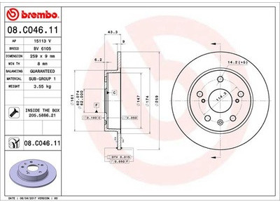BREMBO 08.C046.11 08.C046.11