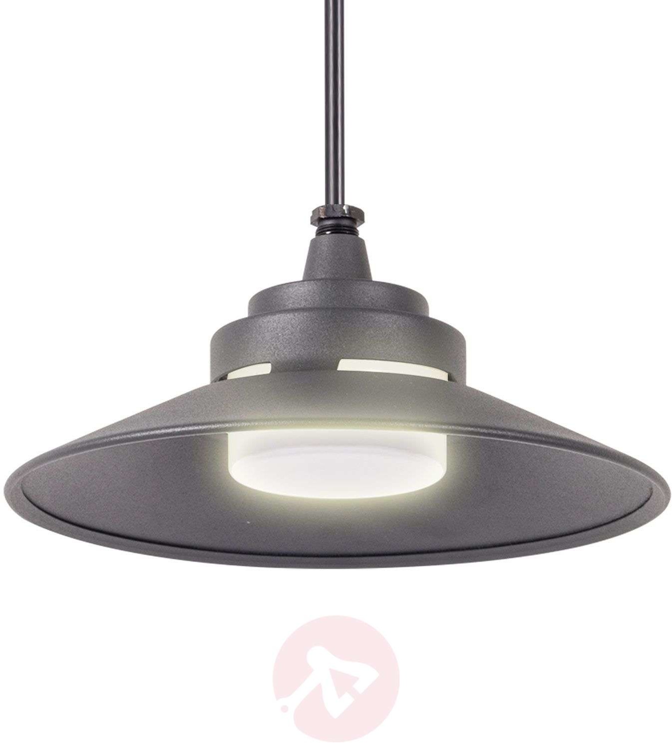 LINDBY Lampa wisząca zewnętrzna LED Cassia, ciemnoszara