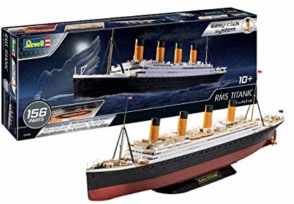 Revell 05498 model RMS Titanic 10 jako zestaw do montażu w skali 1: 600 Level 2orginalgetreue repliki z wieloma detalami