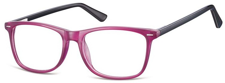 Sunoptic Zerówki klasyczne okulary oprawki CP153C purpurowe, flex