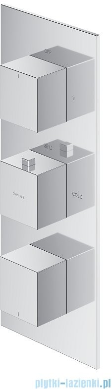 Omnires Fresh bateria podtynkowa termostatyczna 3-wyjściowa element natynkowy chrom FR7138ROCR