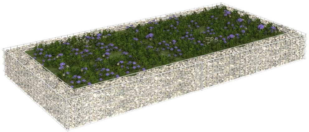 vidaXL Podwyższona donica gabionowa, galwanizowana stal, 200x100x20 cm