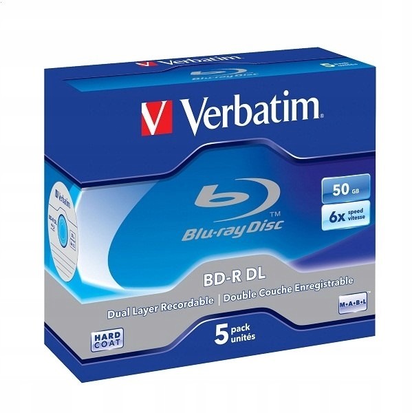 Verbatim Bd-r DL Blu-ray 50GB 6X Double Layer Jewe