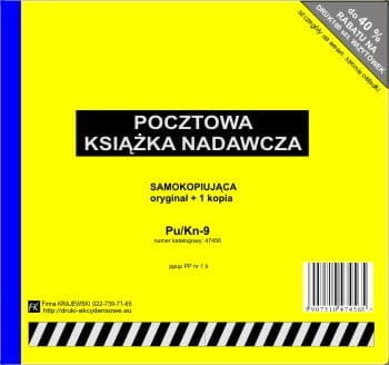 Firma krajewski Pocztowa książka nadawcza [Pu/Kn-9] Pu/Kn-9