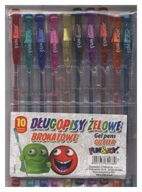 Titanum Długopisy żelowe brokatowe Fun&Joy 10 kolorów
