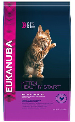 Eukanuba Cat Kitten All Breeds Healthy Start Chicken & Liver kurczak i indyk 10 kg