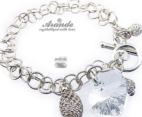 Swarovski Arande Ozdobna Bransoletka Crystal Serce Srebro 2671756303