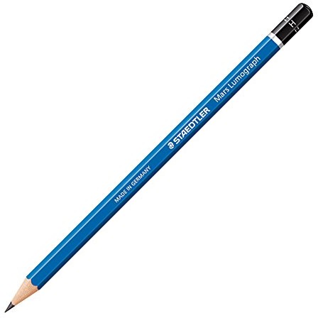 Staedtler 100-H Mars Lumograph ołówek automatyczny, 100 stopni twardości, H, 12 sztuk w kartonie etui 100-H