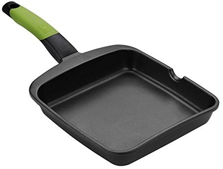 BRA Prior patelnia do grillowania z rowkami, 22 cm, wykonana z odlewu aluminiowego, z powłoką nieprzywierającą Teflon Classic A121456