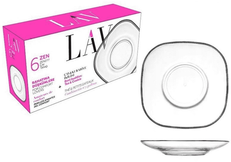 LAV LAV ZEN KOMPLET SPODEK SZKLANY 6 SZTUK 3871