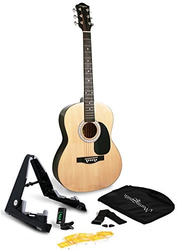 Martin Smith , plektren akustyki zestaw z pasem, gitar struny, w-100, naturalny W-101-N-PK