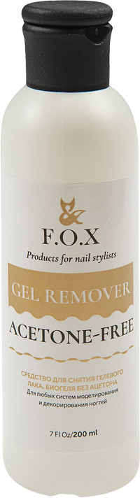 POLISH STANDART SP ZOO Płyn do usuwania żelu bez acetonu F.O.X Gel Remover ACETONE-FREE, 200 ml