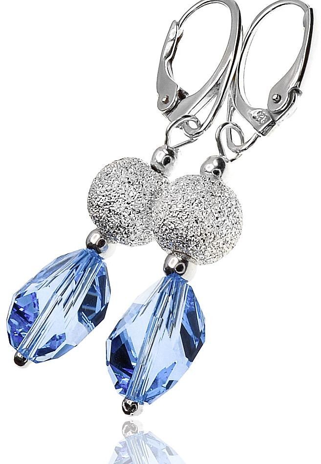 Swarovski Arande unikatowe kolczyki SAPPHIRE DIAMOND SREBRO 702091