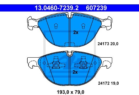 ATE Klocki hamulcowe - komplet 13.0460-7239.2