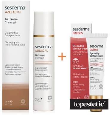 Sesderma Azelac RU Gel Cream + Daeses Eye and Lip Contour Cream ZESTAW Krem-Żel depigmentujący 50 ml + Krem kontur oczu i ust 15 ml