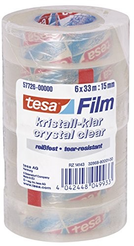 tesa film C + C lampa kryształowa Przezroczyste 6 opakowań 33 m: 15 mm 2052-57726