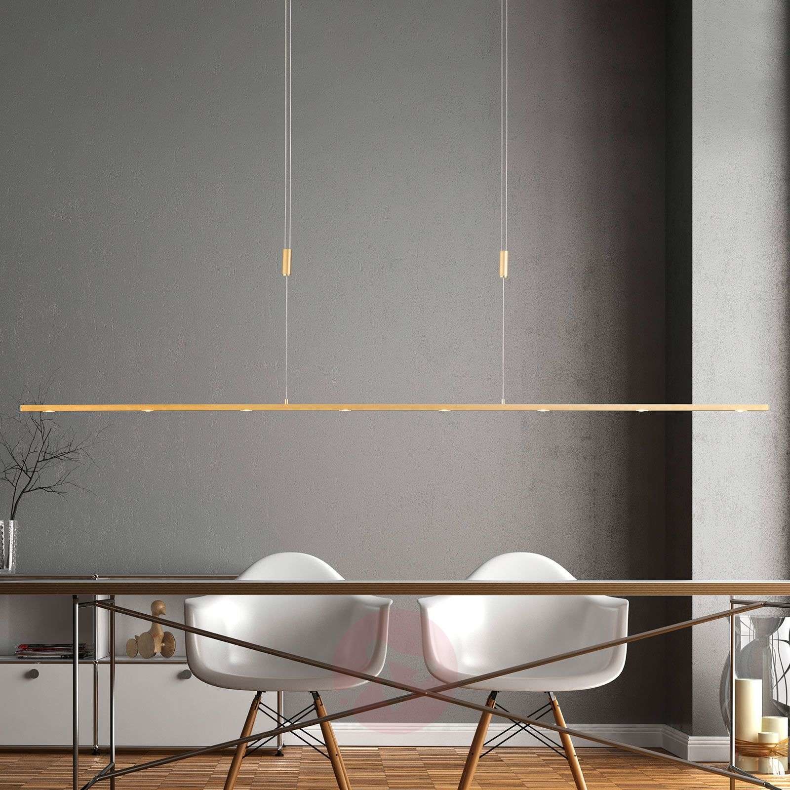 LUCANDE Lucande Tolu lampa wisząca LED, mosiądz, 179 cm