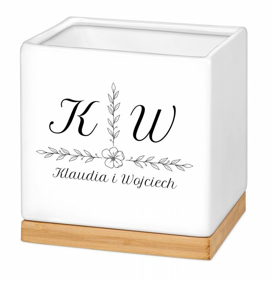 Blumfeldt Murrano Personalizowana kwadratowa z napisem dla pary na ślub PDC2-026