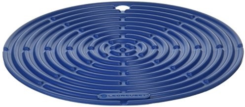 Le Creuset 93000230312200 łapki do garnków Klassik silikonowe, okrągły, 25 x 25 x 5 cm, niebieski 93000230312200