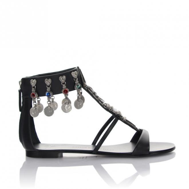 Giuseppe Zanotti Giuseppe Zanotti Sandały Roll 10 z paskiem skórzane czarne
