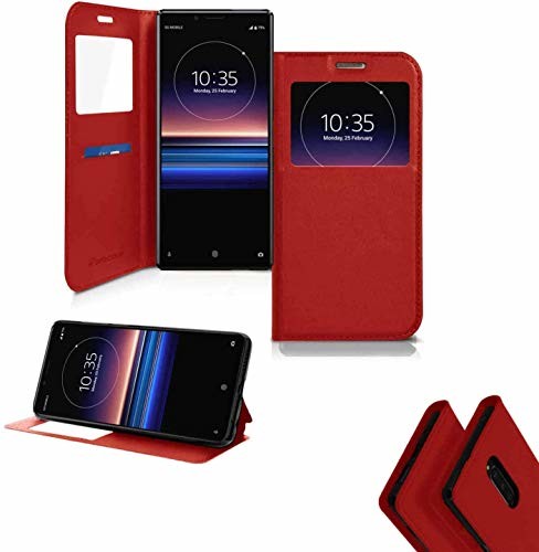 Sony iPOMCASE Coque Protection Porte Carte pour Xperia 1, Rouge Gandy.ROUGE.Xperia.1