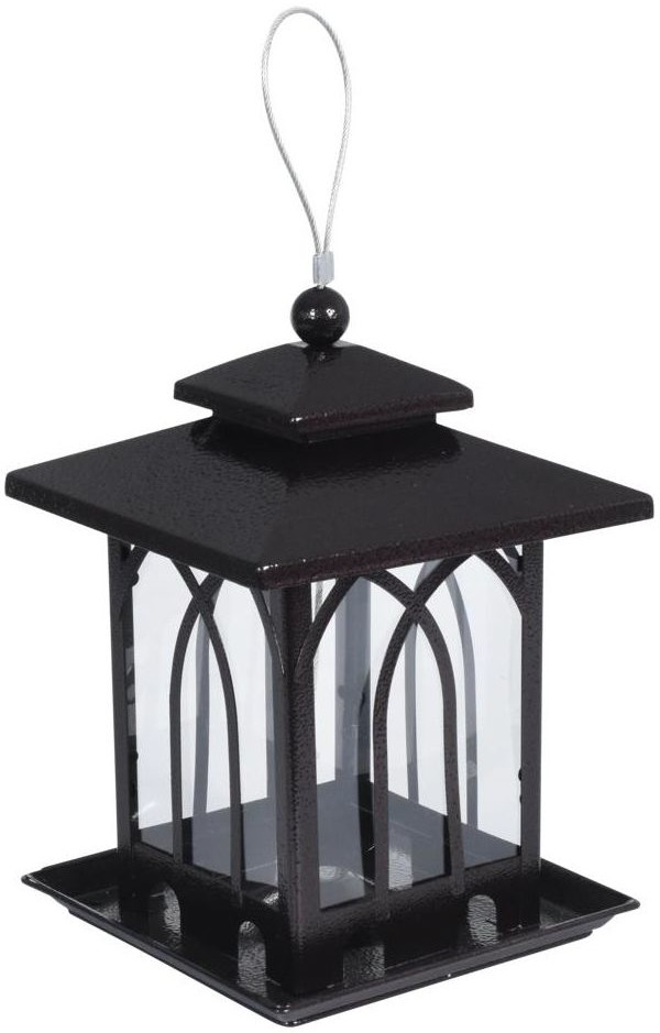 Karmnik dla ptaków 20x20x27.5cm metalowy domek czarny