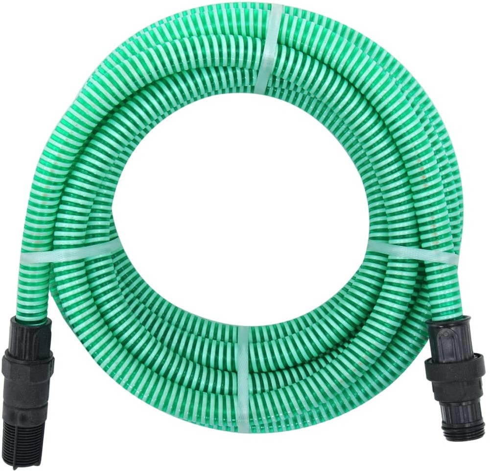 vidaXL Wąż ssący ze złączami z PVC, 10 m, 22 mm, zielony