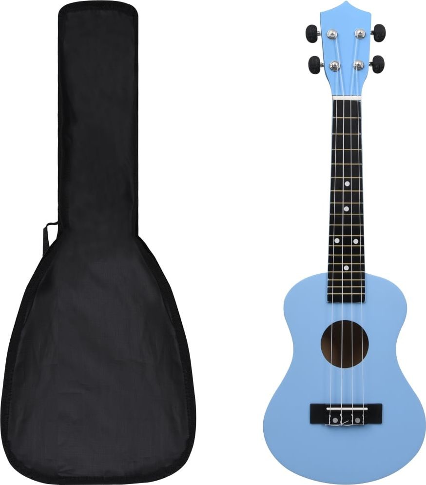 vidaXL Ukulele sopranowe z pokrowcem dla dzieci błękitne 23 70154