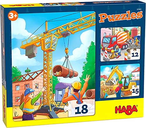 Haba 305883 - puzzle pojazdy plac budowy, puzzle od 3 lat 305883
