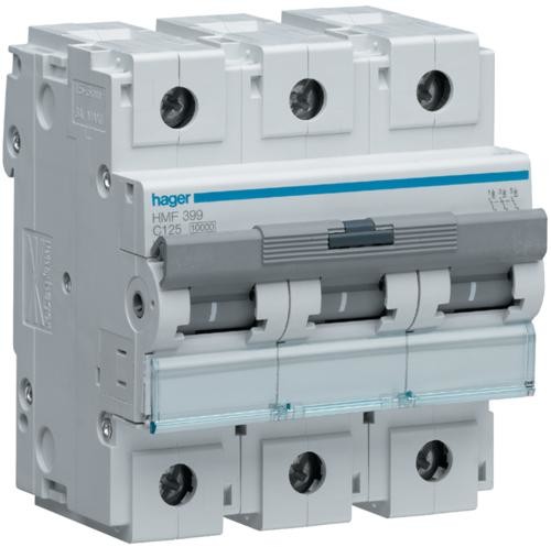 Hager MCB Wyłącznik nadprądowy 10kA 3P C 125A HMF399