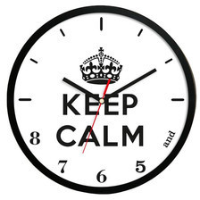 Atrix Zegar ścienny solid keep calm /czarny ATE2013BKC