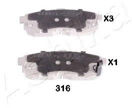 Ashika Zestaw klocków hamulcowych, hamulce tarczowe 51-03-316