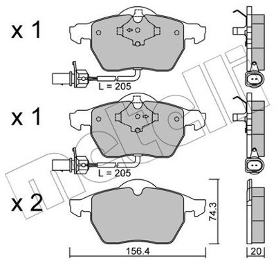 METELLI Klocki hamulcowe - komplet 22-0314-0