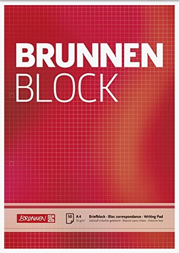 Brunnen Fontanna fontanna 1052758 skrzynek na listy blok rysunkowy/notesem/z bloku (A4, w kratkę, 50 arkuszy, 70 G/M, 2-krotnie perforowane) 1052758