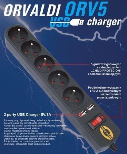 Orvaldi ORVALDI ORV5 1,5m z ładowarką USB