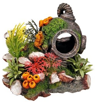 Nobby 28140 akwarium dekoracja Aqua ornaments, kask z roślin