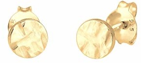 Elli kolczyki damskie na sztyfcie, okrągłe, młotkowane, organiczny wygląd, minimalne, ze srebra wysokiej próby 925