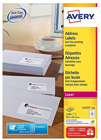 Avery boîte de 800 étiquettes. Laser Blanc 99,1 X 42,3 l7177 100 L7177-100