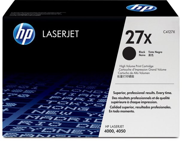 HP Wyprzedaż Oryginał Toner 27X do LaserJet 4000/4050 | 10 000 str | czarny black opakowanie zastępcze C4127X_3_BP_wyp