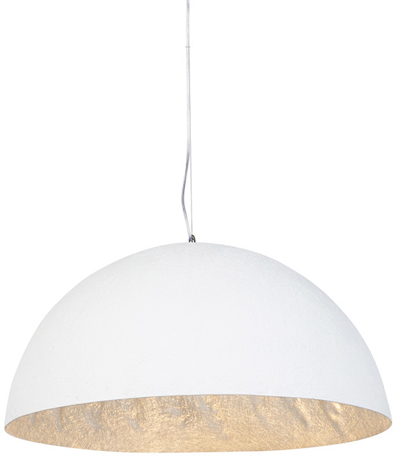 QAZQA Nowoczesna lampa wisząca biała 70cm - Magna