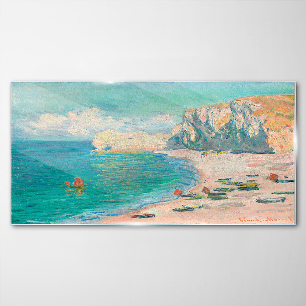 PL Coloray Obraz Szklany Plaża Falaise dAmont Monet 100x50cm