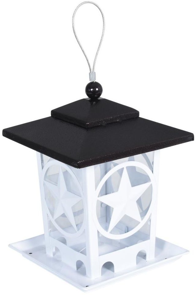 Karmnik dla ptaków 20x20x27.5cm metalowy domek biały