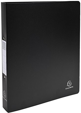 Exacompta 54391e grzbiet segregatorów wykonana z trwałego PP 1000 z 2 pierścieniami 30 MM, 40 MM, nieprzejrzysty zakładek, DIN A4, czarna 54391E