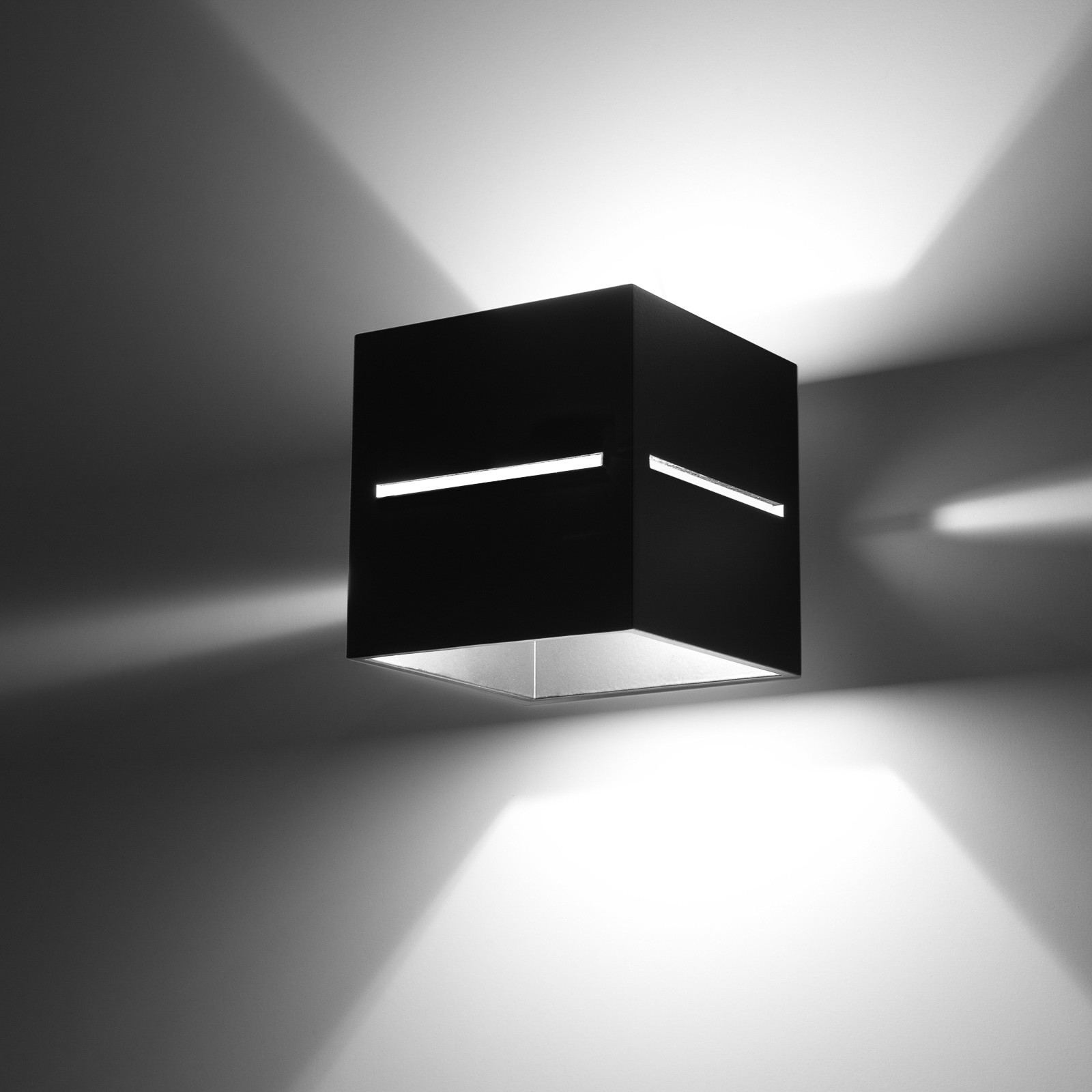 Sollux Lighting Lampa ścienna Top up/down, czarny korpus