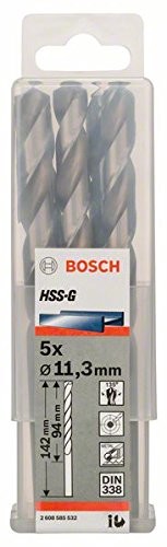 Bosch Professional Bosch Pro szlifowane wiertło do metalu HSS-G (5 sztuki,  11,3 MM) 2608585532